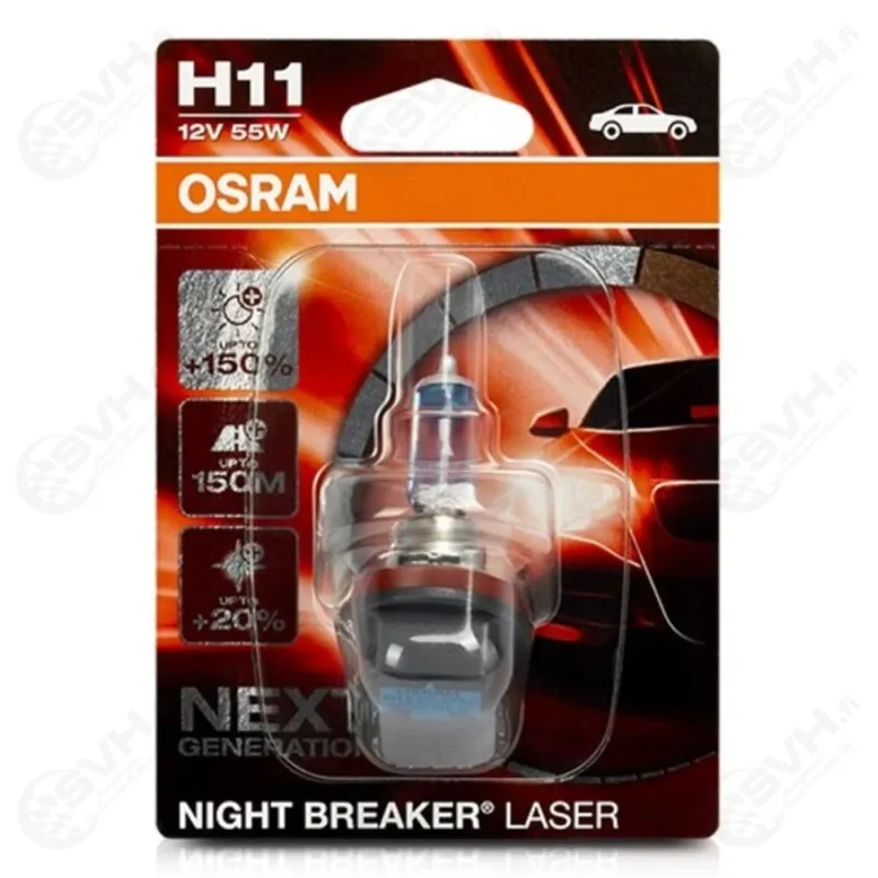 Turvallinen Maksu Osram 12V 55W H11 Night Breaker Laser +150%