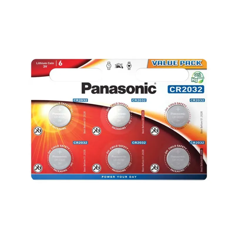 PANASONIC Coin Lithium CR-2032EL/6BP 6kpl/pkt Eniten Myyty