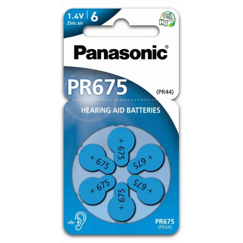 Edullinen Hinta PANASONIC Zinc Air PR-675(44)/6LB 6kpl/pkt