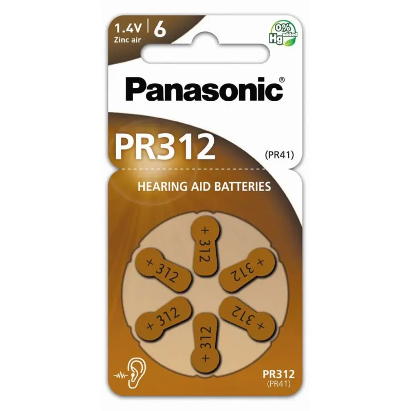 PANASONIC Zinc Air PR-312(41)/6LB 6kpl/pkt Halpa Hinta