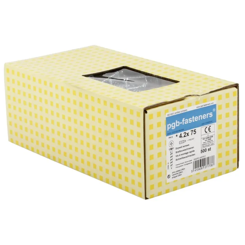 Vain Rajoitetun Ajan PGB KIPSILEVYRUUVI 4,2X75 HARVA 500KPL CE SINKITTY PH2