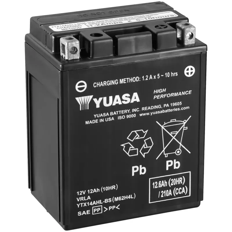 Sertifioitu AKKU YUASA MP 12,6AH AGM -+ 134X89X166