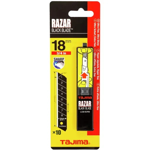 Edullinen KATKOTERÄT 18MM 10KPL RAZAR BLACK LCB-50RB
