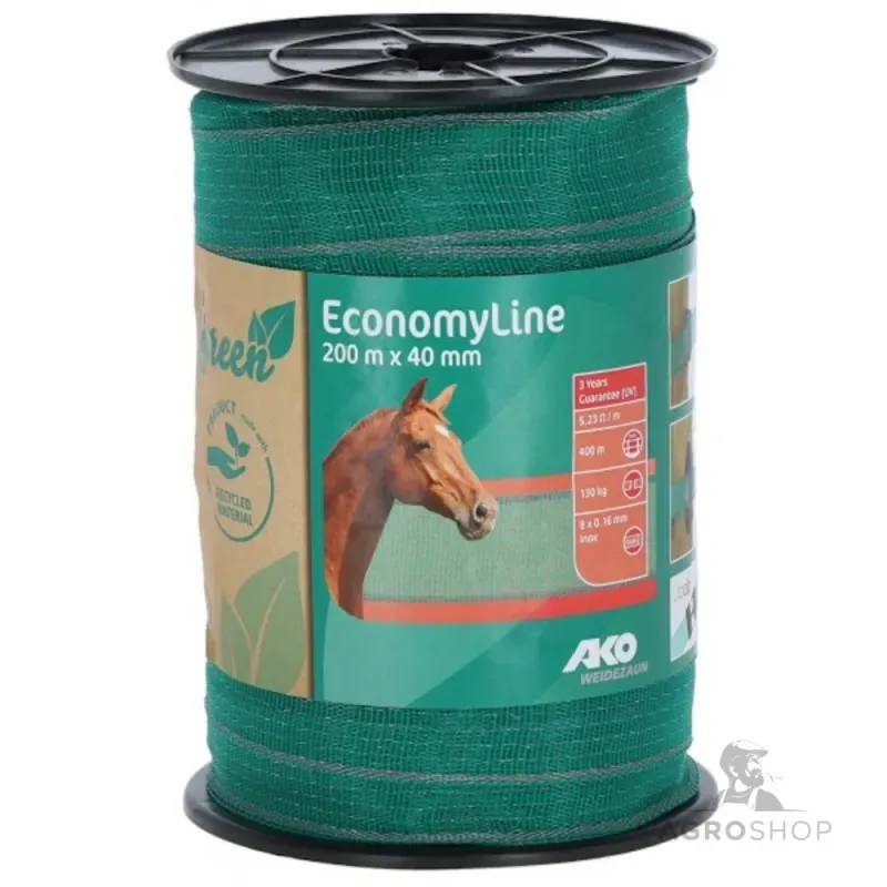 Sähköpaimenen aitanauha AKO EconomyLine Recycled 40mm 200m Alennettu