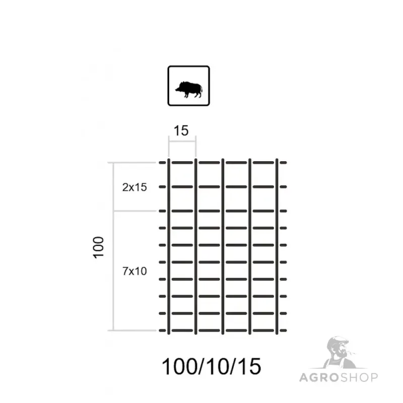 Tilaa Nyt Eläinverkko ForestNet L zn ø2,0/1,6mm, silmäkoko 15x10-15cm 1,00x50m